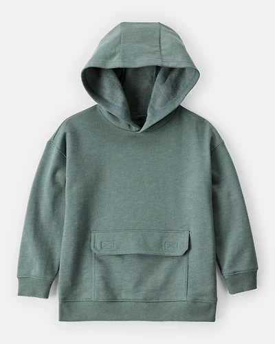 Toddler Boy Solid Fleece Long-Sleeve Hoodie - Green