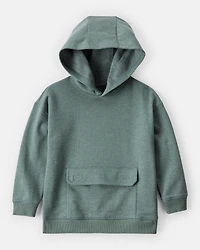 Toddler Boy Solid Fleece Long-Sleeve Hoodie - Green