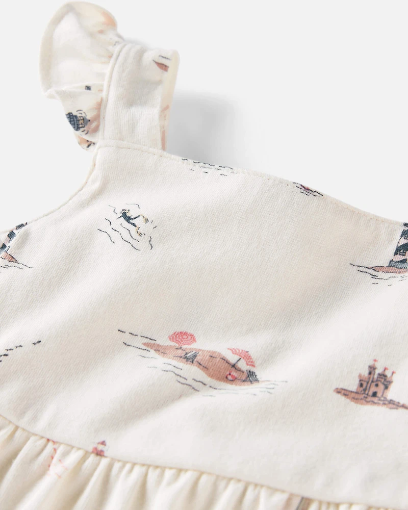 Baby Organic Cotton Dress Coastal Vacation Print