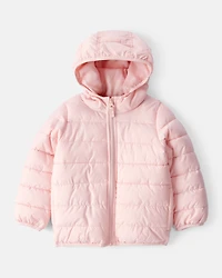 Toddler Packable Hooded Puffer Jacket - Pink