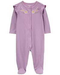 Baby Floral Snap-Up Ribbed Sleep & Play Pajamas