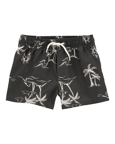 Toddler Boy Palm Tree Swim Trunks