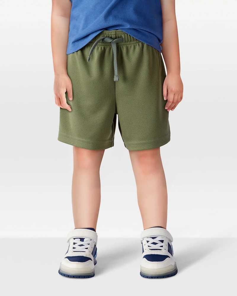 Toddler Boy Active Mesh Shorts - Green