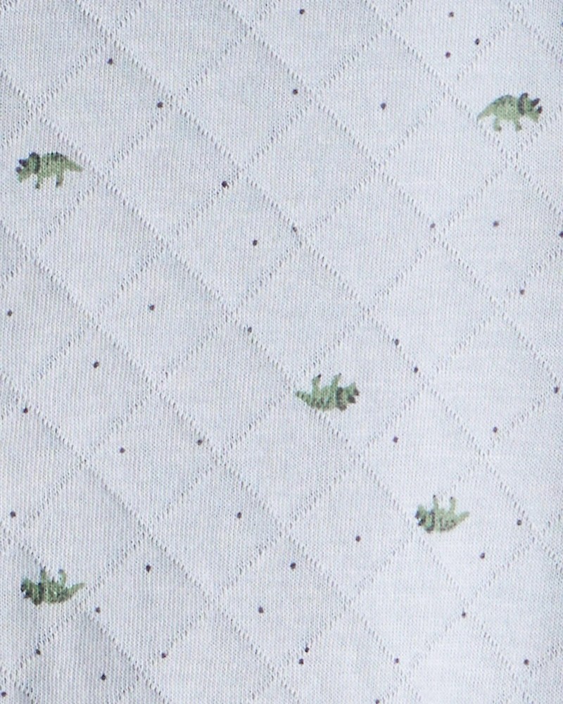 Baby Boy Dinosaur Print Long-Sleeve Jumpsuit - Blue