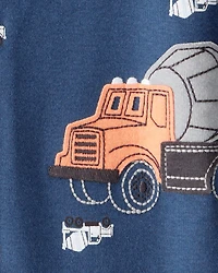 Toddler Boy Construction 100% Cotton 1-Piece Pajamas - Navy