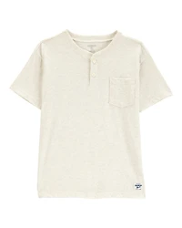 Kid Pocket Henley Tee - Cream