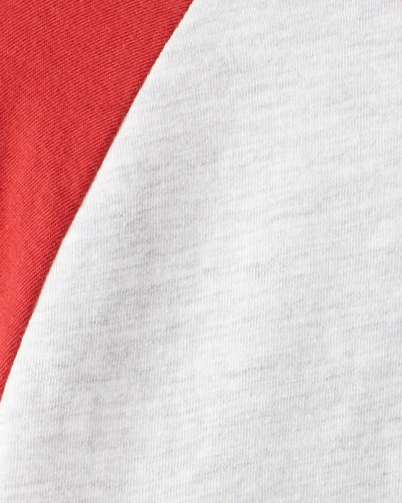 Boys Long-Sleeve Raglan Tee - White/Red