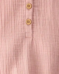 Toddler Organic Cotton Gauze Overalls