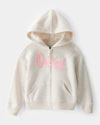 Toddler OshKosh Fleece Logo Zip Jacket - Oatmeal