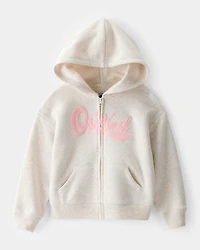 Toddler OshKosh Fleece Logo Zip Jacket - Oatmeal