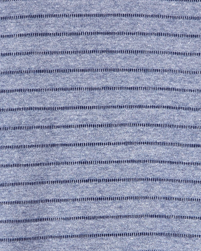Baby Striped Short-Sleeve Bodysuit - Navy