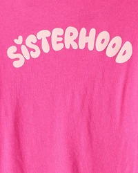 Girls Sisterhood Long-Sleeve Graphic Tee - Pink