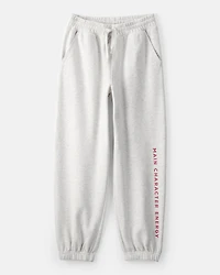 Girls 2-Piece Main Character Energy Pullover Sweatshirt & Joggers Set - Grey
