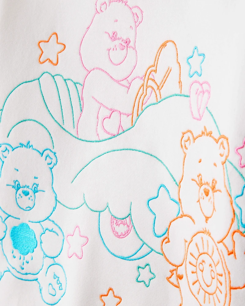 Girls Care Bears Long-Sleeve Pullover Hoodie - White
