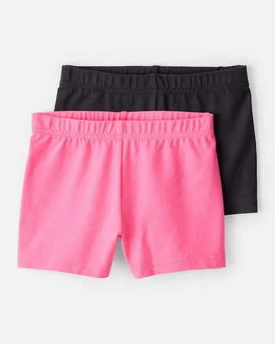 Toddler Girl 2-Pack Tumbling Shorts - Pink/Black