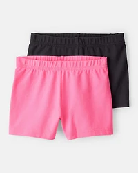 Toddler Girl 2-Pack Tumbling Shorts - Pink/Black