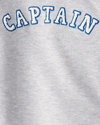 Baby Boy French Terry Long-Sleeve Pullover Sweatshirt - Grey/Red