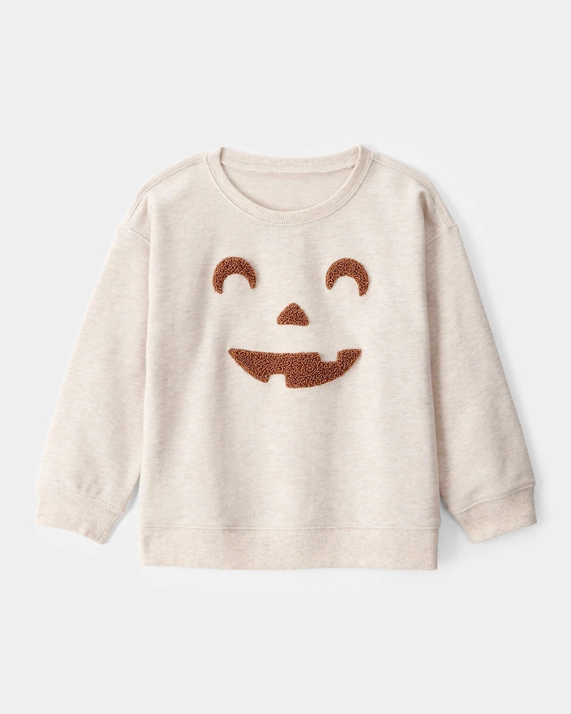 Toddler Boy Halloween Jack-O-Lantern Sweatshirt - Ivory