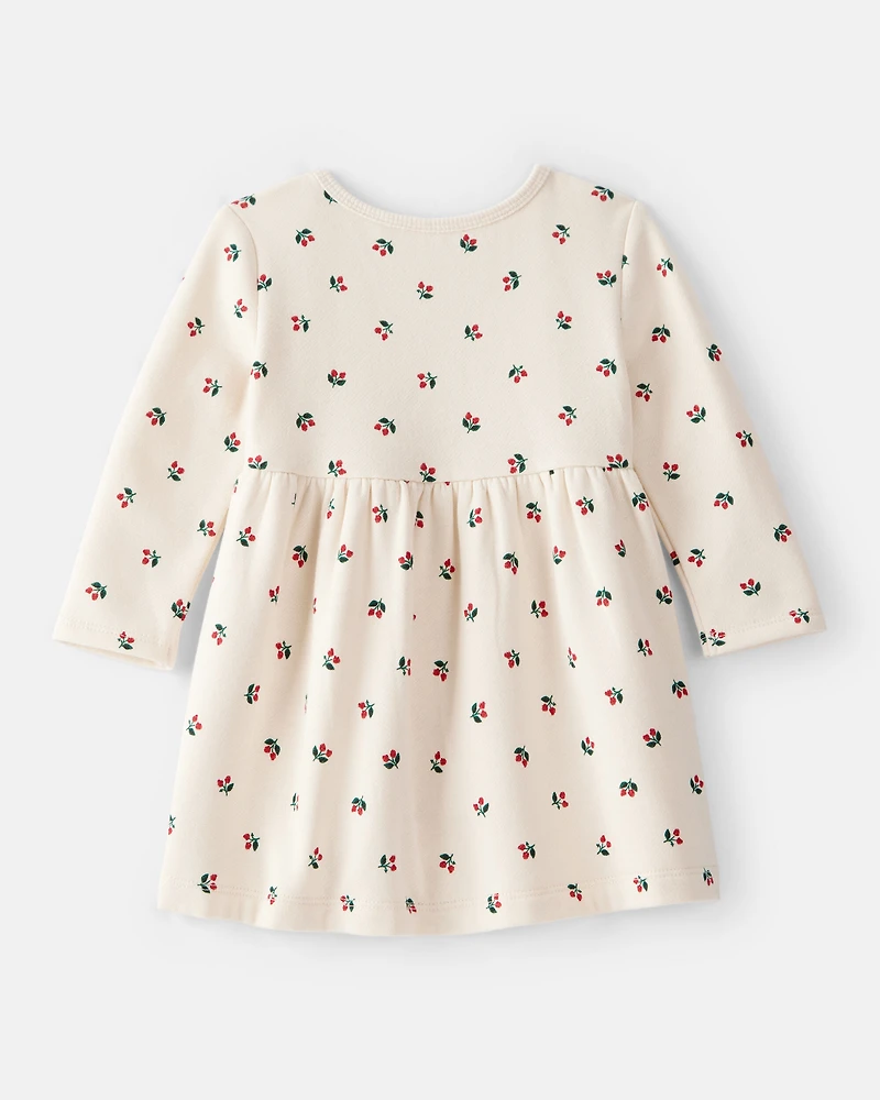 Baby Girl DayDream Fleece Holly Knit Dress - Ivory