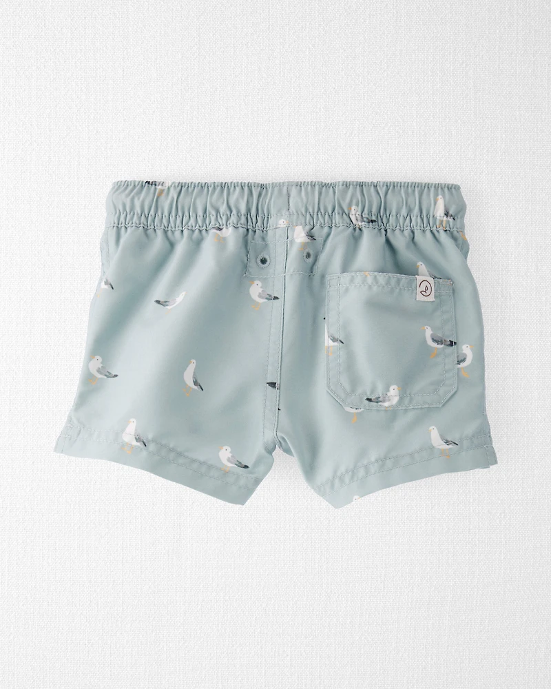 Baby Boy Recycled Seagull-Print Swim Trunks