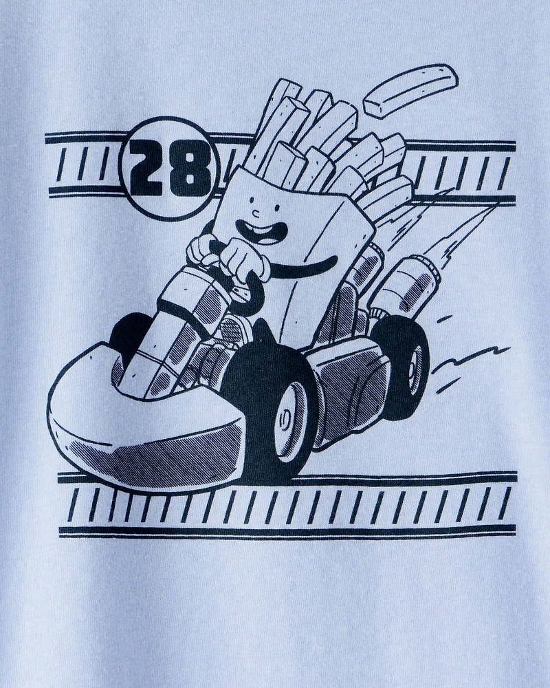 Toddler Boy Racing French Fries Short-Sleeve Graphic Tee - Blue