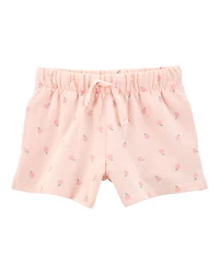 Baby Pull-On French Terry Shorts - Pink