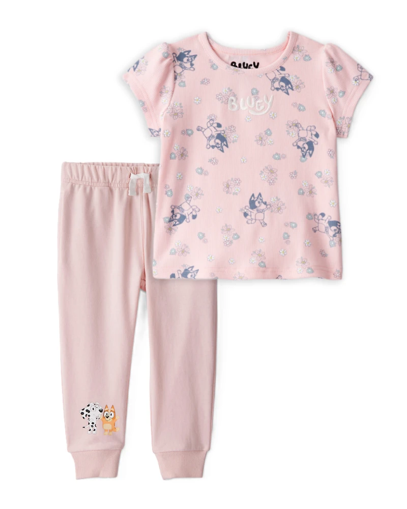 Toddler Girl 2-Piece Bluey Tee & Joggers Set - Pink