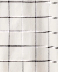 Girls 2-Piece Plaid Long-Sleeve Dress Set - Black/White