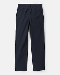 Boys Flat Front Fashion Pants - Navy