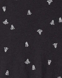 Girls Halloween Ghost Long-Sleeve Dress - Black