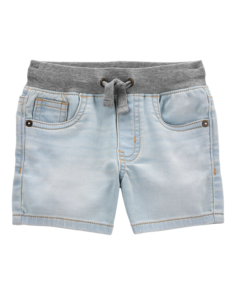 Toddler Pull-On Denim Shorts - Light Blue Wash