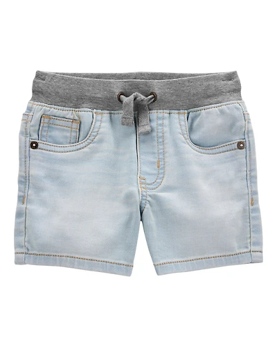 Toddler Pull-On Denim Shorts - Light Blue Wash