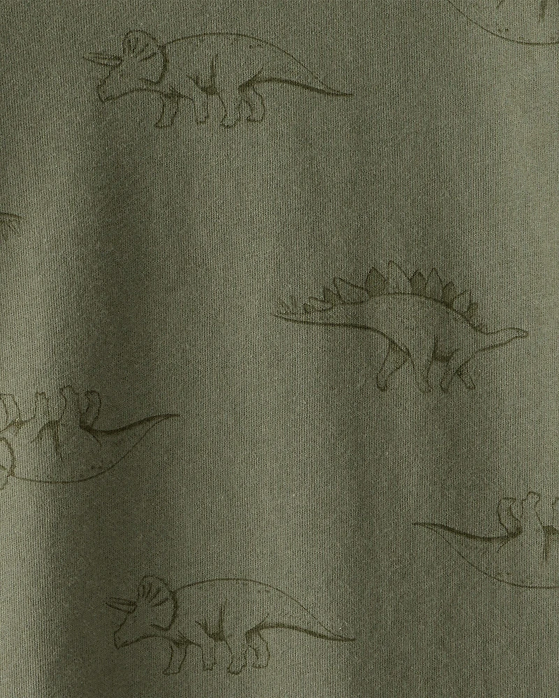 Baby Boy Dinosaur Print Long-Sleeve Tee - Green