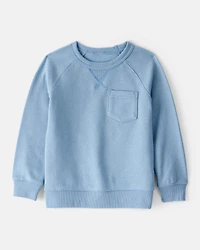 Toddler Boy Solid Fleece Long-Sleeve Sweatshirt - Blue