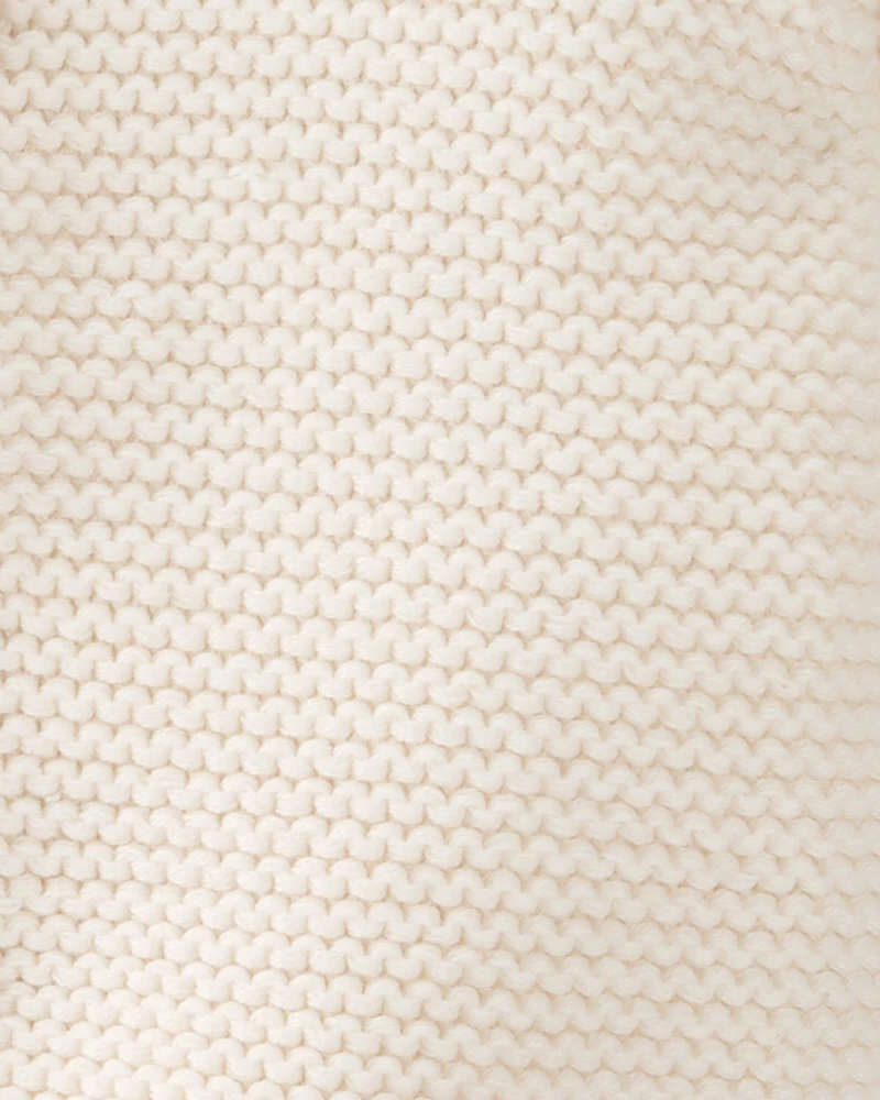 Baby Organic Cotton Signature Stitch Cardigan - Cream