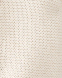Baby Organic Cotton Signature Stitch Cardigan - Cream
