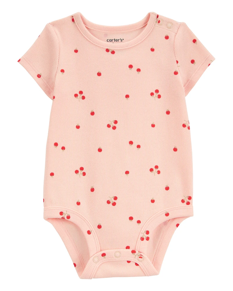 Baby 2-Piece Bodysuit & French Terry Short Set - Pink