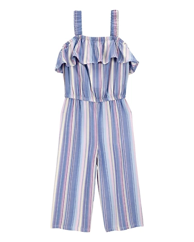 Toddler Multi Striped Flutter Jumpsuit