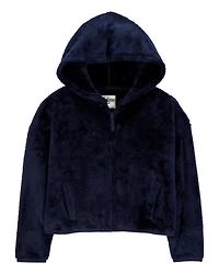 Kid Sherpa Uniform Hooded Jacket - Navy