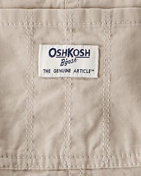 Toddler Lightweight Floral-Lined Canvas Overalls - Khaki