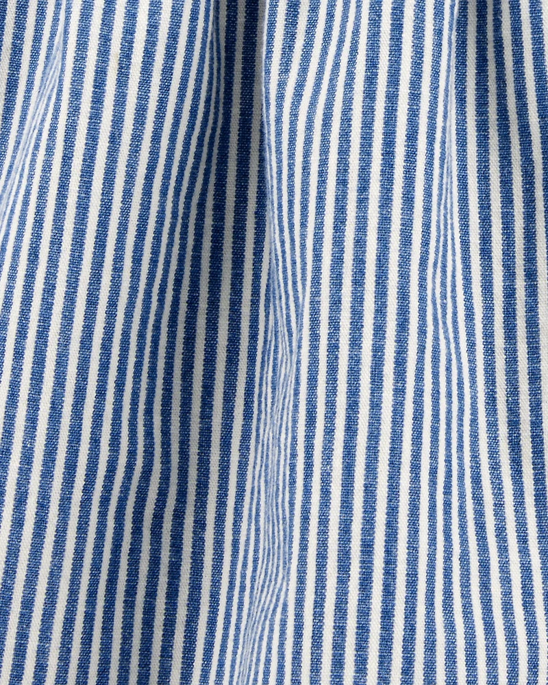 Toddler Chambray Striped Jumper Dress - Blue