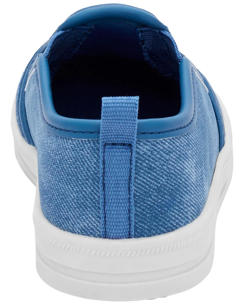 Kid Quilted Chambray Pull-On Sneakers