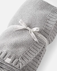 Baby Organic Cotton Textured Knit Blanket in Gray