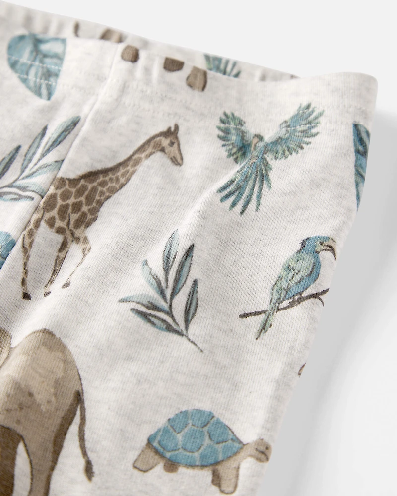 Baby Safari Print Organic Cotton 2-Piece Pajamas