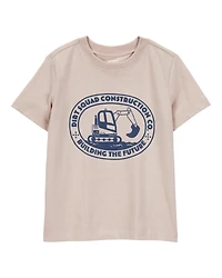 Toddler Boy Construction Short-Sleeve Graphic Tee - Tan