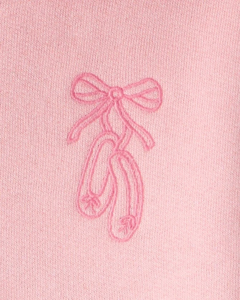 Baby Girl 2-Piece Ballet Long-Sleeve Hoodie & Pant Set - Pink
