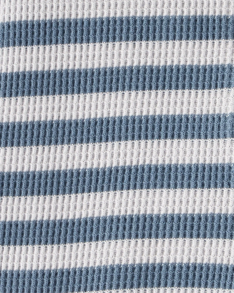 Baby Sleep & Play Pajamas Made with Organic Cotton in Blue Stripes