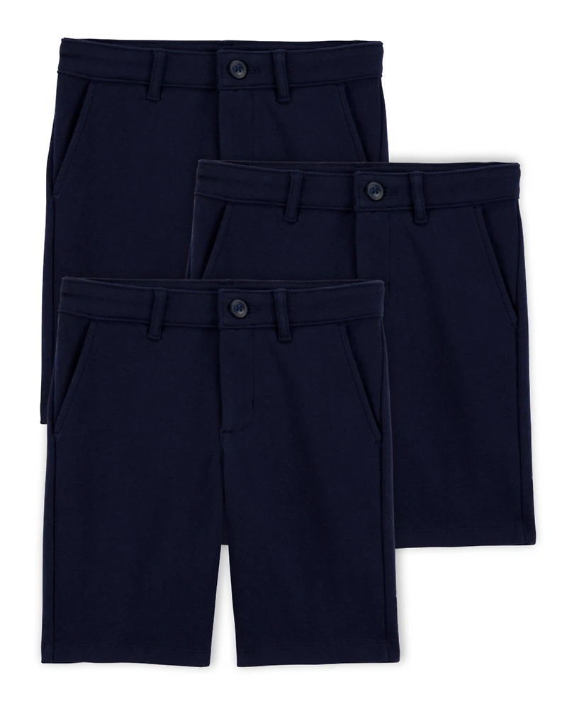 Kid 3-Pack Ponte Knit Uniform Pants - Navy
