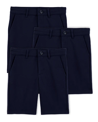 Kid 3-Pack Ponte Knit Uniform Pants - Navy