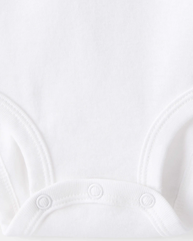 Baby 8-Pack Long Sleeve Cotton Bodysuits - White